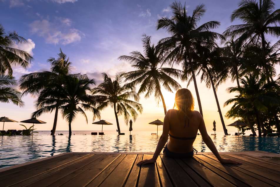 Njut av solnedgången på Bali
